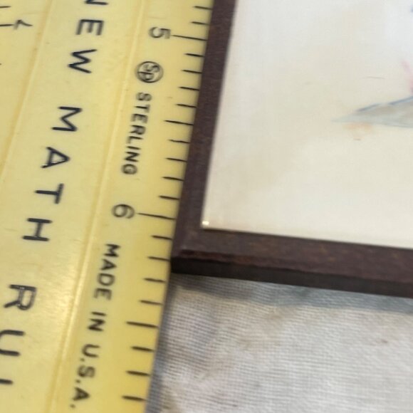 Vintage Signed Rafael Angel Ceramic Wall Art With Wooden Frame - Picture 6 of 16